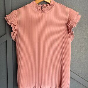 Gibson x Glam Steph Taylor Jackson Pleated Ruffle Sleeve Blouse - Size XS